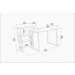 Γραφείο Ferro λευκό μέταλλο μελαμίνη 133x60x76 8cm ed12011 - Image 2