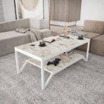 Τραπέζι σαλονιού Flora άσπρο μελαμίνη 120x60x45 8εκ ed12017