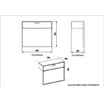 Κονσόλα Polka με καθρέπτη μεταλλικά πόδια μαύρη μελαμίνη 90x38 5x76 8cm ed1202 - Image 2