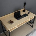 Γραφείο Alma μελαμίνη μαύρο oak 120x60x74 8cm ed12044 - Image 5