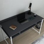 Γραφείο Alma μελαμίνη λευκό ανθρακί 120x60x74 8cm ed12050 - Image 5