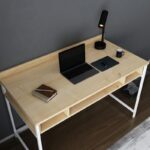 Γραφείο Alma μελαμίνη λευκό oak 120x60x74 8cm ed12052 - Image 5