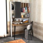 Γραφείο Altro oak λευκό καρυδί 120x60x196 6cm ed12053 - Image 3