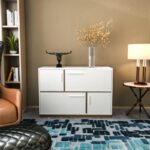 Μπουφέ Mares λευκ΄ή καρυδί μελαμίνη 120x45x81 6cm ed12055