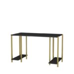 Γραφείο Academy χρυσό ανθρακί μελαμίνη 125 2x60x73 8cm ed12065 - Image 4