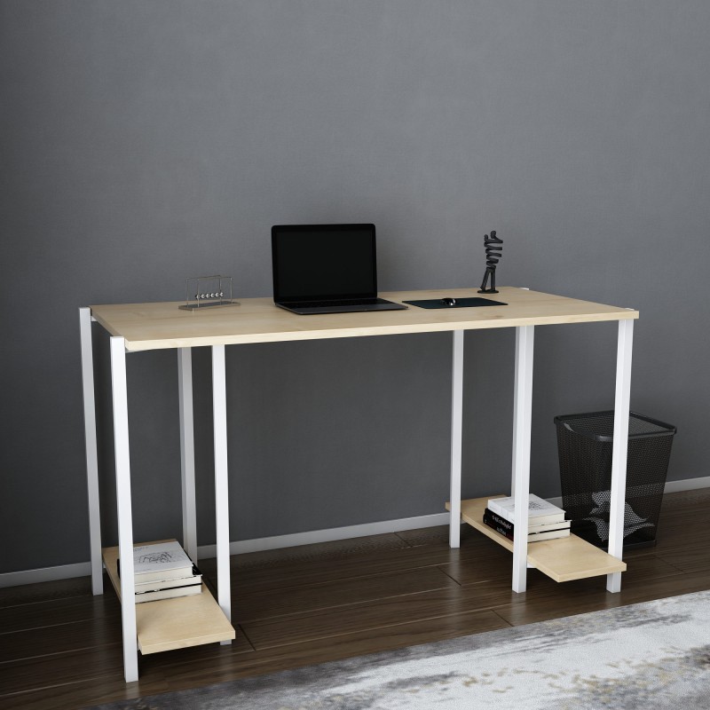 12072_0-800x800 Γραφείο Academy λευκό oak μελαμίνη 125 2x60x73 8cm ed12072 - Image 1