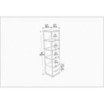 Βιβλιοθήκη Robbins μαύρη άσπρη 39x39x160cm ed12075 - Image 2