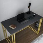 Γραφείο Accordo χρυσό ανθρακί χρώμα μελαμίνη 120x60x74 8cm ed12089 - Image 5