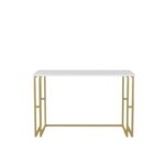 Γραφείο Accordo χρυσό λευκό χρώμα μελαμίνη 120x60x74 8cm ed12092 - Image 4