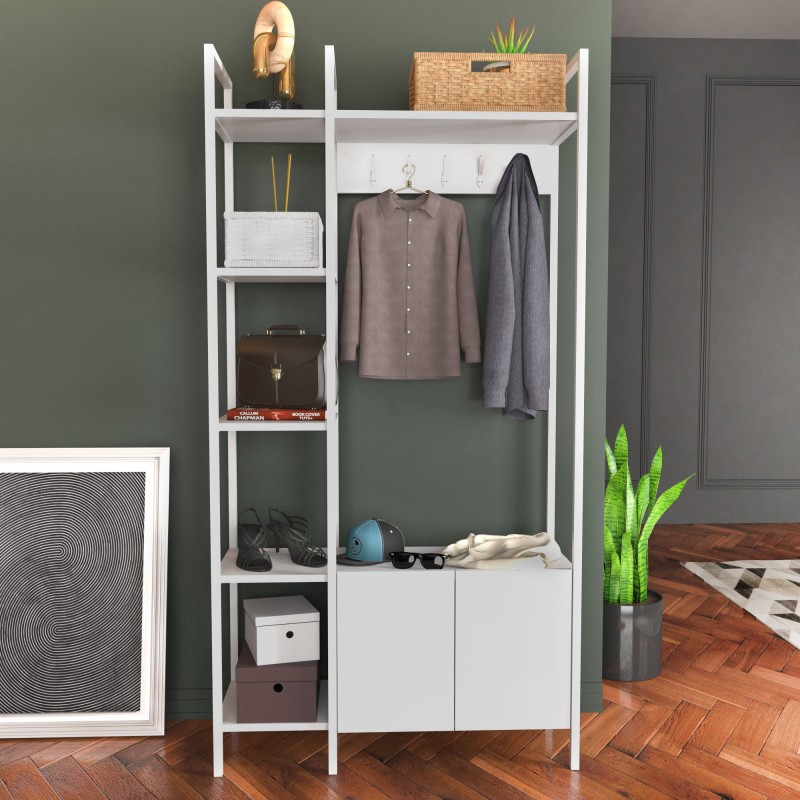 12097_0-800x800 Έπιπλο εισόδου Doga άσπρο μελαμίνη 90x35x175εκ ed12097 - Image 1