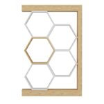 Βιβλιοθήκη Artemis δρυς άσπρο μελαμίνη 90x24 6x140εκ ed12102 - Image 3