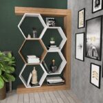 Βιβλιοθήκη Artemis καρυδί άσπρο μελαμίνη 90x24 6x140εκ ed12103