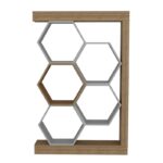 Βιβλιοθήκη Artemis καρυδί άσπρο μελαμίνη 90x24 6x140εκ ed12103 - Image 3