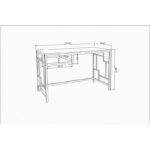 Γραφείο Primaria μαύρο ανθρακί χρώμα μελαμίνη 120x60x74cm ed12105 - Image 2