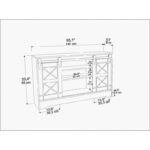 Έπιπλο τηλεόρασης Nisay γκρι λευκό 140x35x85cm ed12117 - Image 2
