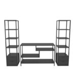 Έπιπλο τηλεόρασης Robbins μαύρο ανθρακί 198x39x160cm ed12121 - Image 3