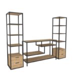 Έπιπλο τηλεόρασης Robbins μαύρο oak 198x39x160cm ed12122 - Image 3