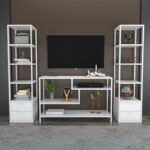 Έπιπλο τηλεόρασης Robbins άσπρο 198x39x160cm ed12128