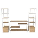 Έπιπλο τηλεόρασης Robbins άσπρο oak 198x39x160cm ed12130 - Image 3