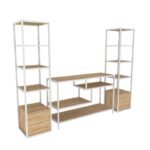 Έπιπλο τηλεόρασης Robbins άσπρο oak 198x39x160cm ed12130 - Image 2