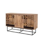 Μπουφές Quattro atlantic pine μαύρο χρώμα μελαμίνη 140x80x40cm ed12133 - Image 5