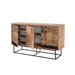 Μπουφές Quattro atlantic pine μαύρο χρώμα μελαμίνη 140x80x40cm ed12133 - Image 4