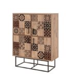 Ντουλάπι Quantum Solo μελαμίνη 93x36x115cm μεταλλικά πόδια ed12134 - Image 5