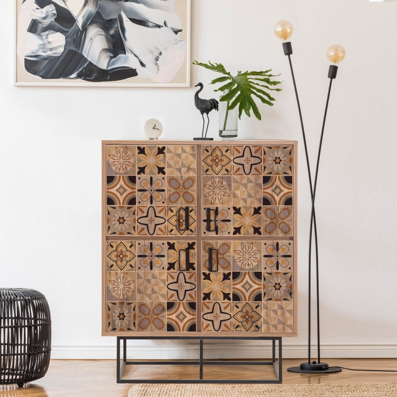 12135_0-800x800 Ντουλάπι Quantum Solo μελαμίνη 93x36x115cm μεταλλικά πόδια ed12135 - Image 1