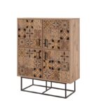 Ντουλάπι Quantum Solo μελαμίνη 93x36x115cm μεταλλικά πόδια ed12135 - Image 5