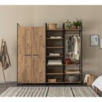 Ντουλάπα Dynamic μελαμίνη μέταλλο atlantic pine 104x52x225cm ed12136