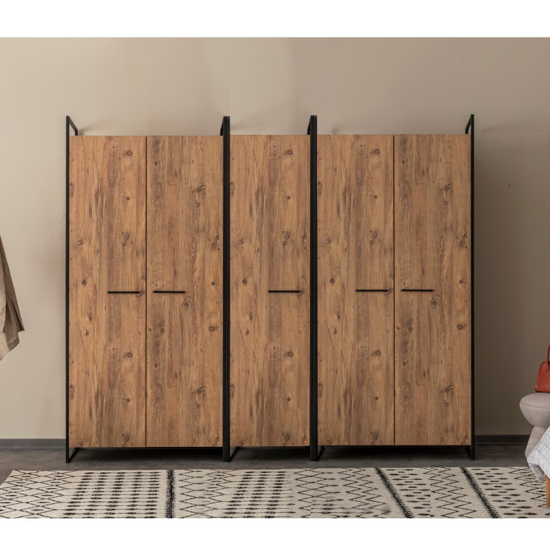 12138_0-800x800 Ντουλάπα Dynamic μελαμίνη μέταλλο atlantic pine 104x52x225cm ed12138 - Image 1