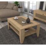 Τραπεζάκι σαλονιού Procida μελαμίνη oak 90x60x40cm ed12164