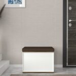 Αποθηκευτικό σκαμπώ Lonya καφέ λεύκο 60x47x45cm ed12168