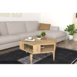 Τραπέζι σαλονιού Kipera δρυς μελαμίνη 90x78x41 2εκ ed12170