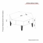 Τραπέζι σαλονιού Kipera δρυς μελαμίνη 90x78x41 2εκ ed12170 - Image 2