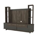 Σύνθετο τηλεόρασης Murano καρυδί ανθρακί μελαμίνη 180x22x145εκ ed12175 - Image 5