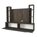 Σύνθετο τηλεόρασης Murano καρυδί ανθρακί μελαμίνη 180x22x145εκ ed12175 - Image 4