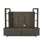 Σύνθετο τηλεόρασης Murano καρυδί ανθρακί μελαμίνη 180x22x145εκ ed12175 - Image 3