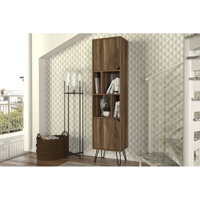 12176_0-800x800 Βιβλιοθήκη Norma καρυδί 45x35x184cm μελαμίνη ed12176 - Image 1