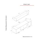 Έπιπλο tv Lipari μελαμίνη ανθρακί καρυδί 150x35x43 2cm ed12178 - Image 2