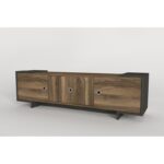 Έπιπλο tv Lipari μελαμίνη ανθρακί καρυδί 150x35x43 2cm ed12178 - Image 4