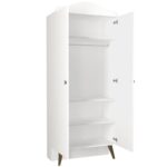 Δίφυλλη ντουλάπα μελαμίνης Loratti λευκό χρώμα 90x45x217 4 ed12179 - Image 4