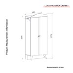 Δίφυλλη ντουλάπα μελαμίνης Loratti λευκό χρώμα 90x45x217 4 ed12179 - Image 2