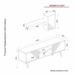 Έπιπλο τηλεόρασης Norma καρυδί 160x35x53cm ed12182 - Image 3