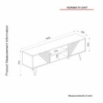 Έπιπλο τηλεόρασης Norma καρυδί 160x35x53cm ed12182 - Image 2