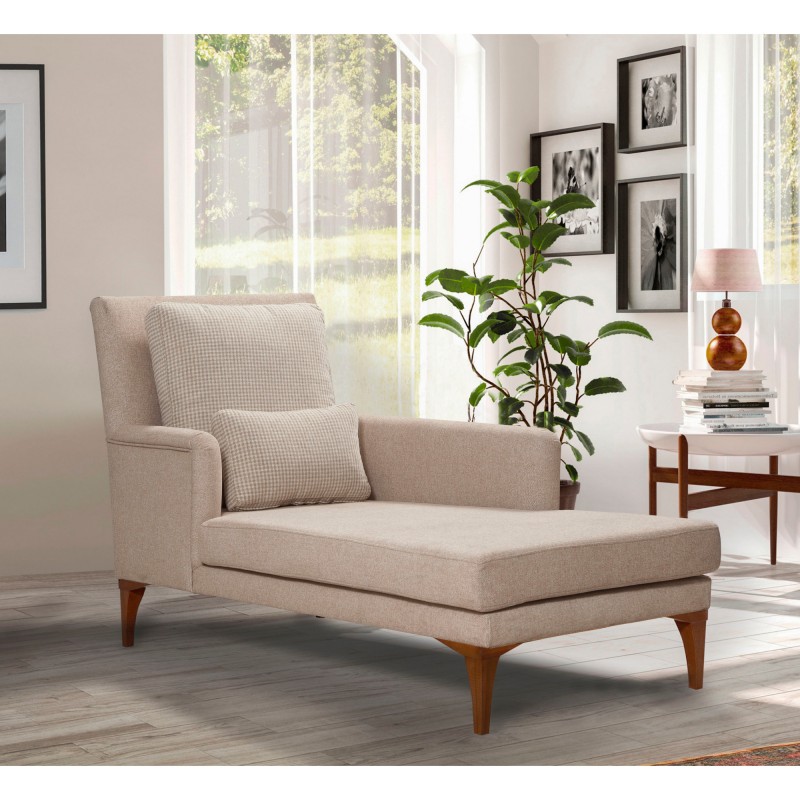 12214_0-800x800 Ανάκλινδρο Sofia κρεμ ύφασμα ξύλινα πόδια 79x100x167cm ed12214 - Image 1