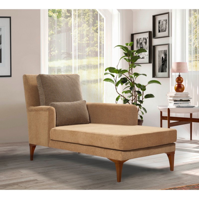 12215_0-800x800 Ανάκλινδρο Sofia μουσταρδί ύφασμα ξύλινα πόδια 79x100x167cm ed12215 - Image 1