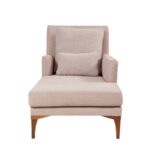 Ανάκλινδρο Sofia Salmon ύφασμα ξύλινα πόδια 79x100x167cm ed12216 - Image 4