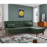 Γωνιακός καναπές Santo πράσινο 225x85x86cm ed12219