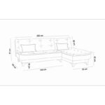 Γωνιακός καναπές Santo κεραμιδί 225x85x86cm ed12221 - Image 3